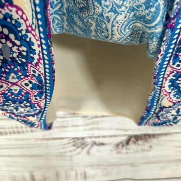 Skies are Blue Stitch Fix Blue and Purple Pattered Shift Dress, EUC, Size Medium - Picture 6 of 11